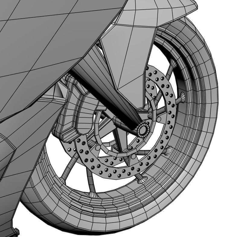 Motorcycle with bags 3D model_6