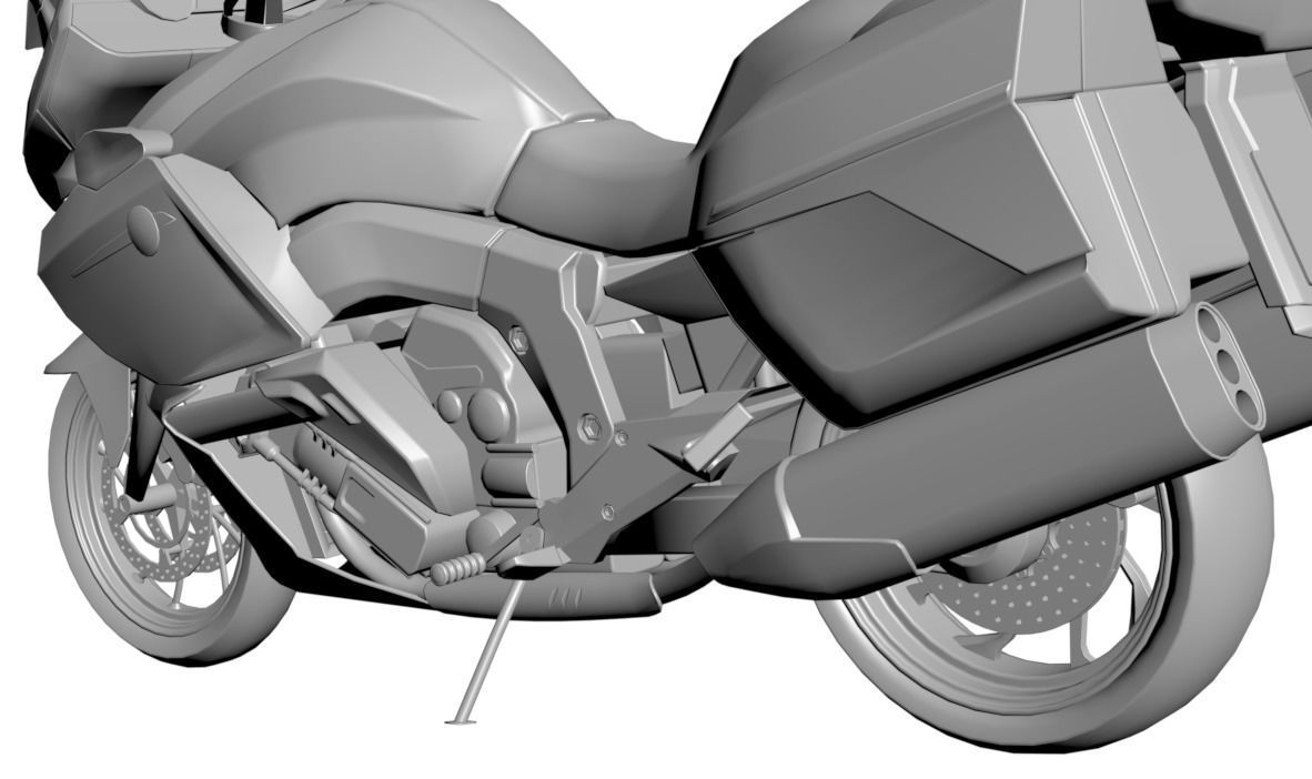 Motorcycle with bags 3D model_3