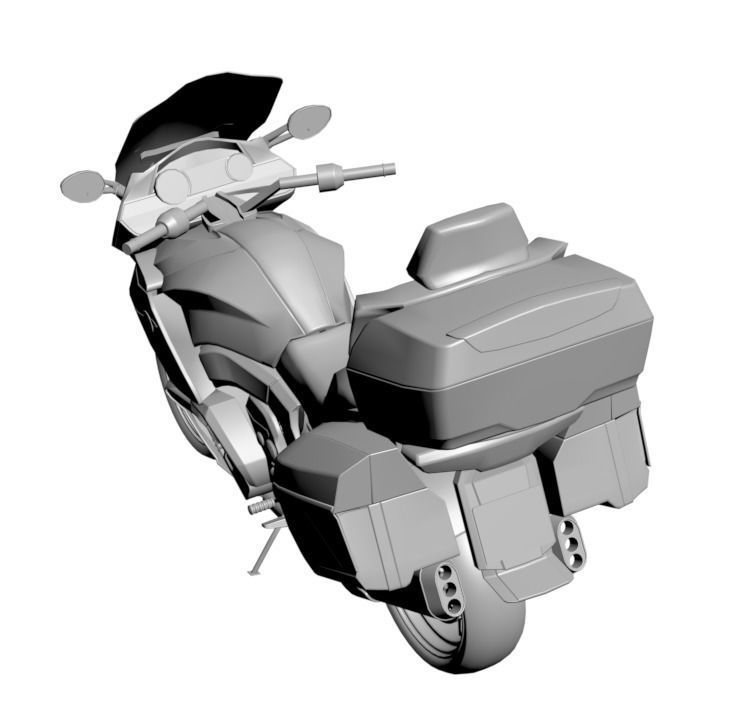 Motorcycle with bags 3D model_2