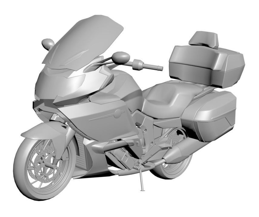 Motorcycle with bags 3D model_1