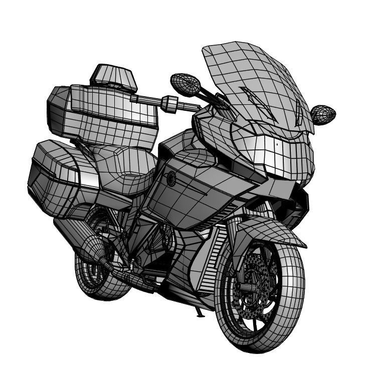 Motorcycle with bags 3D model_5