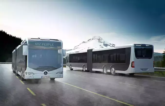 City articulated bus  3D model