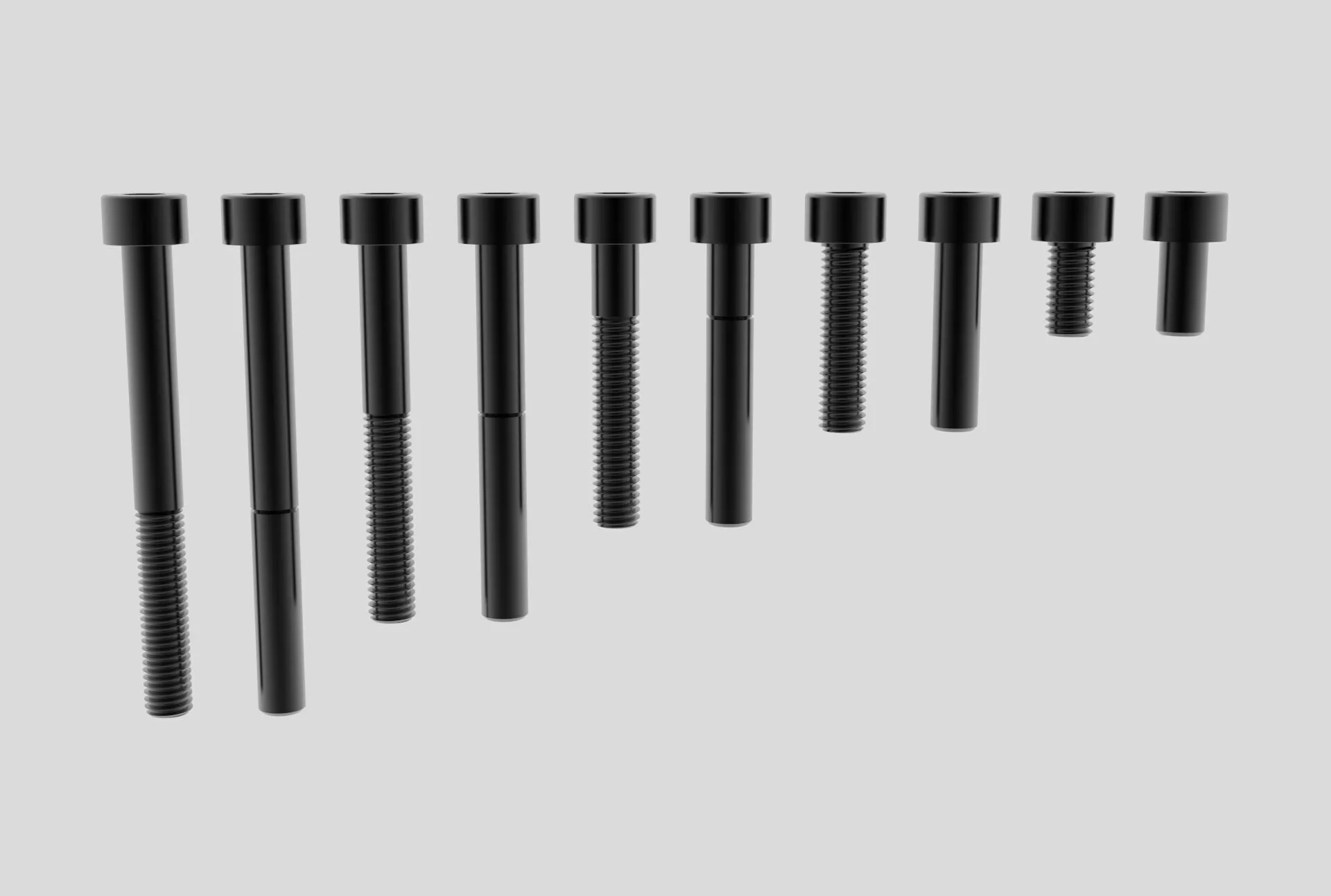DIN 912 M5 Hex Socket Cap Screw Collection 3D model