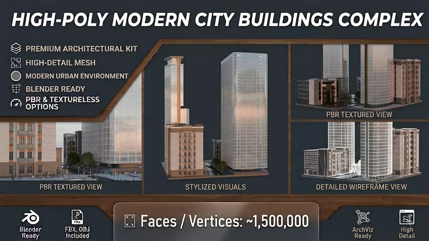 FREE Modern Skyscraper City Buildings Pack Free 3D model