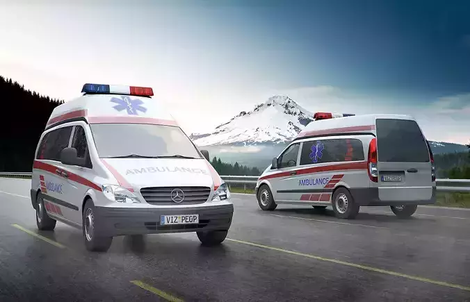 Small ambulance car 3D model