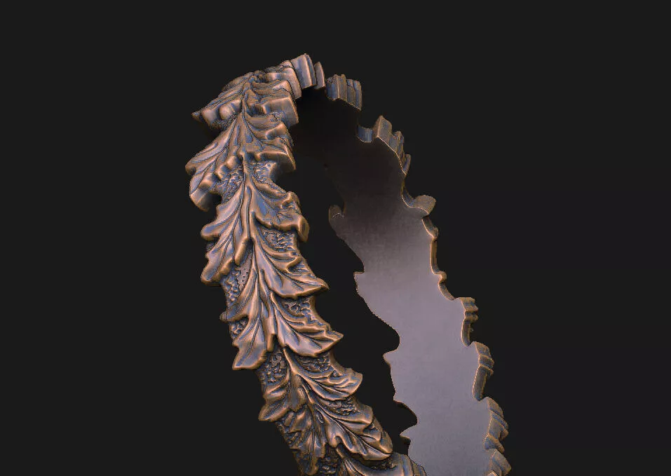 leaf-ring laurel-wreath leaf-band foliage-ring high-detail 3D print model