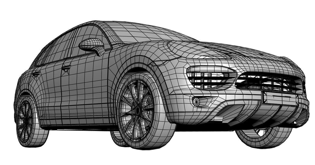 Luxury gray SUV 3D model_5