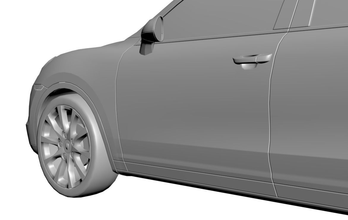 Luxury gray SUV 3D model_3