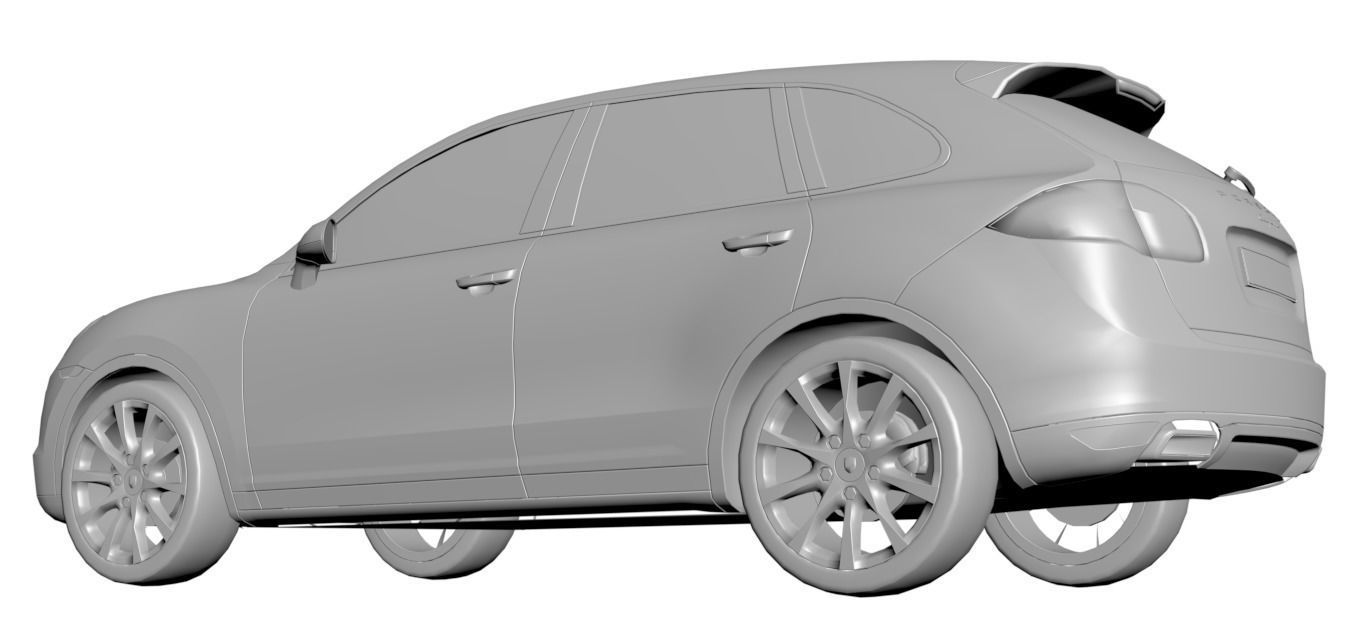 Luxury gray SUV 3D model_2