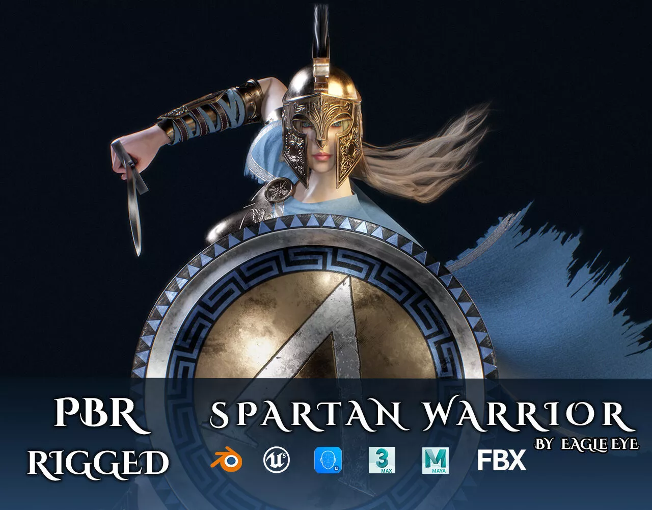 Spartan Warrior - Game Ready Low-poly 3D model