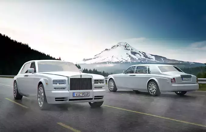 White luxury limousine 