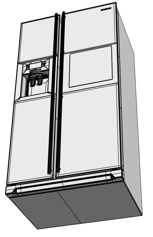 Metal wall fridge 3D model_6