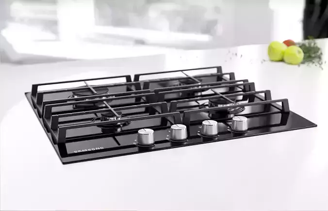 Black gas stove