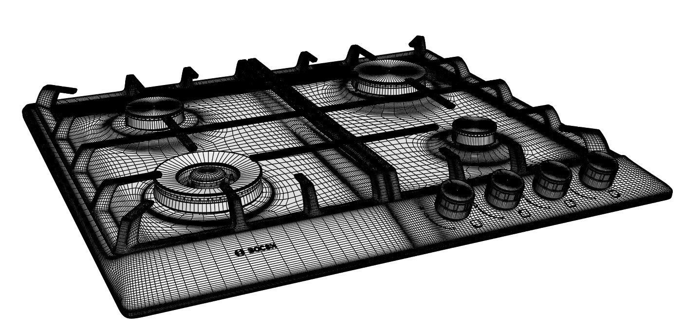 Gas stove  3D model_4