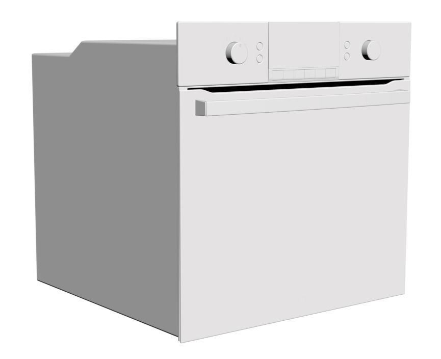 Modern full glass oven 3D model_2