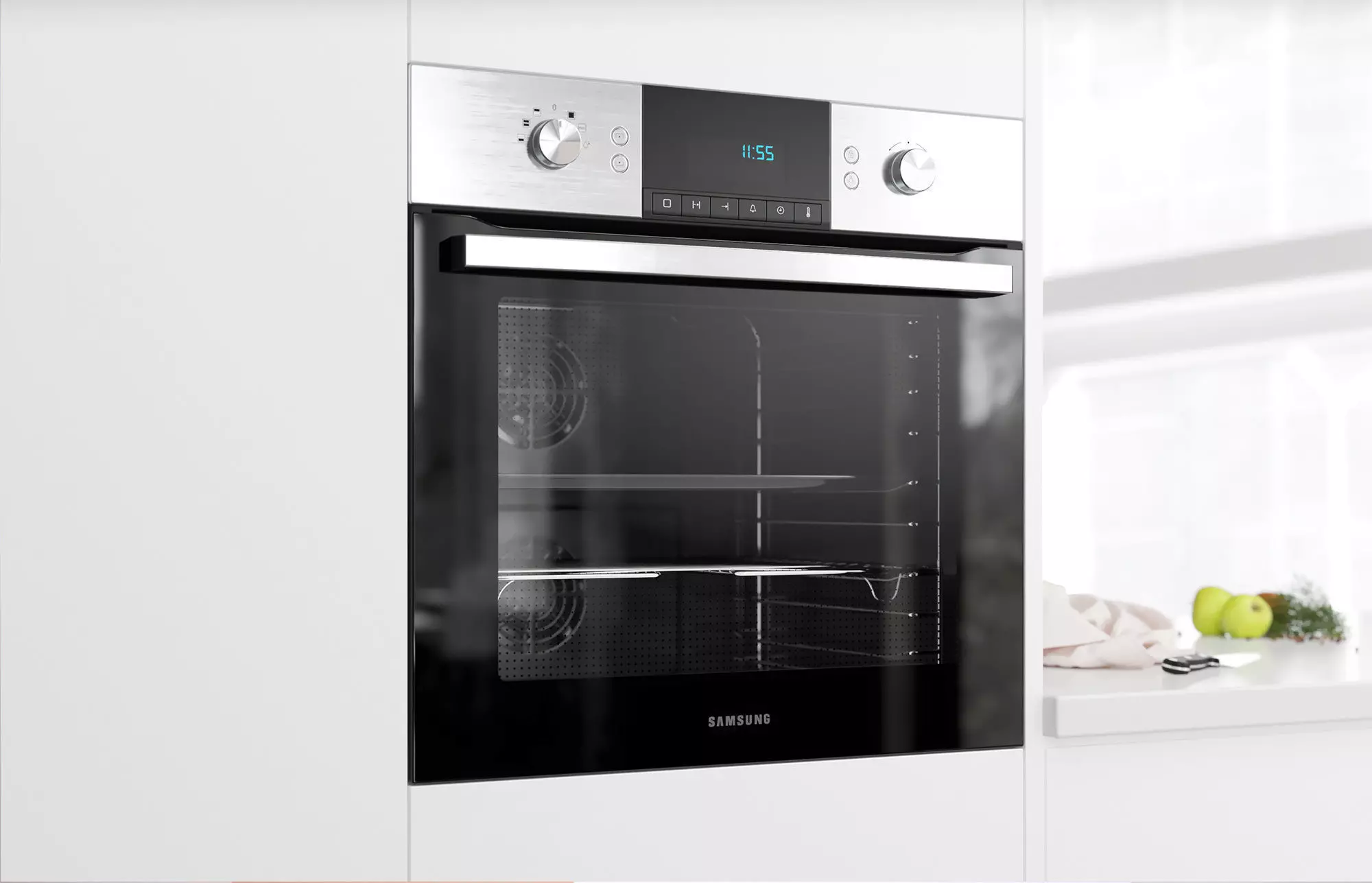 Modern full glass oven 3D model_0