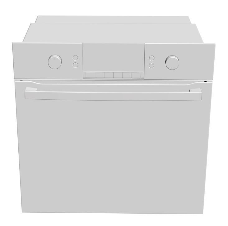 Modern full glass oven 3D model_1