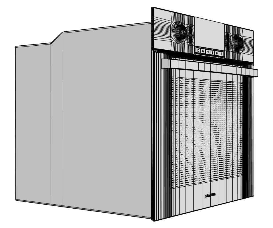 Modern full glass oven 3D model_6