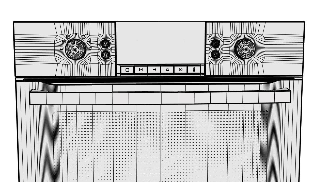 Modern full glass oven 3D model_4