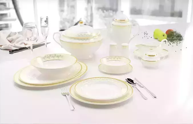 Luxury table set 3D model