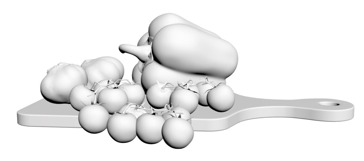 Red vegetables 3D model_3