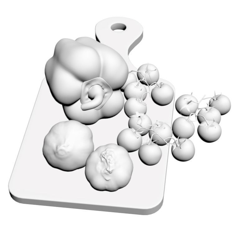 Red vegetables 3D model_1