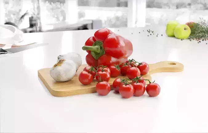 Red vegetables 3D model