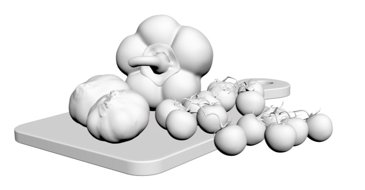 Red vegetables 3D model_2
