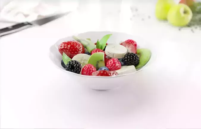 Jar with fruits 3D model