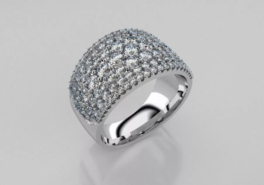 Chunky Diamond Pave Ring 3D print model