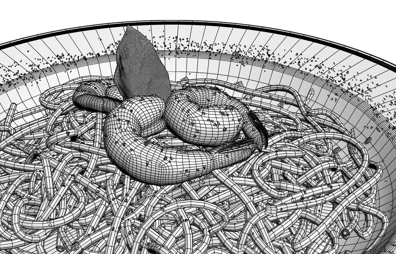 Spaghetti 3D model noodles in bowl 3D model_5