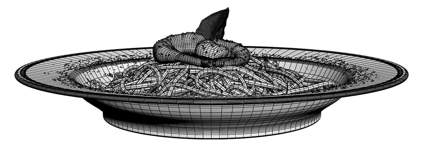 Spaghetti 3D model noodles in bowl 3D model_6