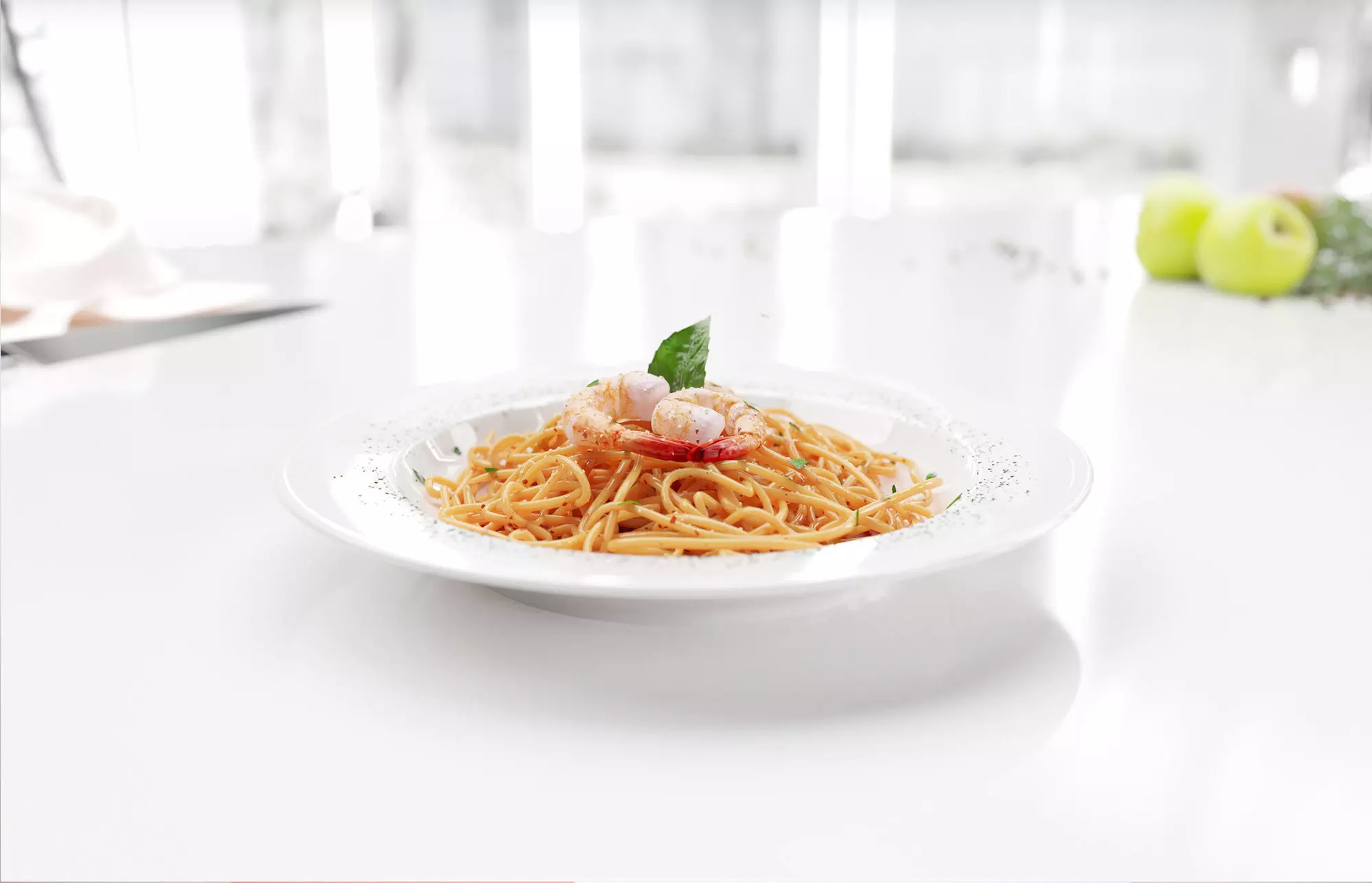 Spaghetti 3D model noodles in bowl 3D model_0
