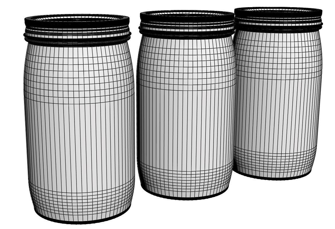 Glass jars with candies 3D model_4