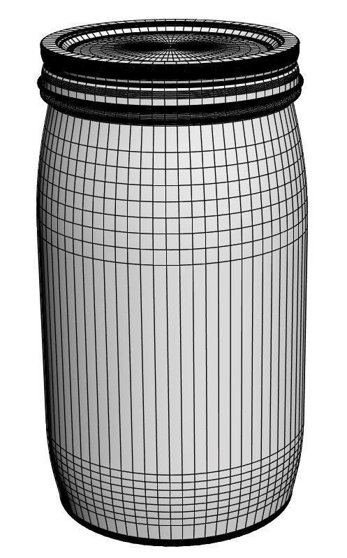 Glass jars with candies 3D model_6