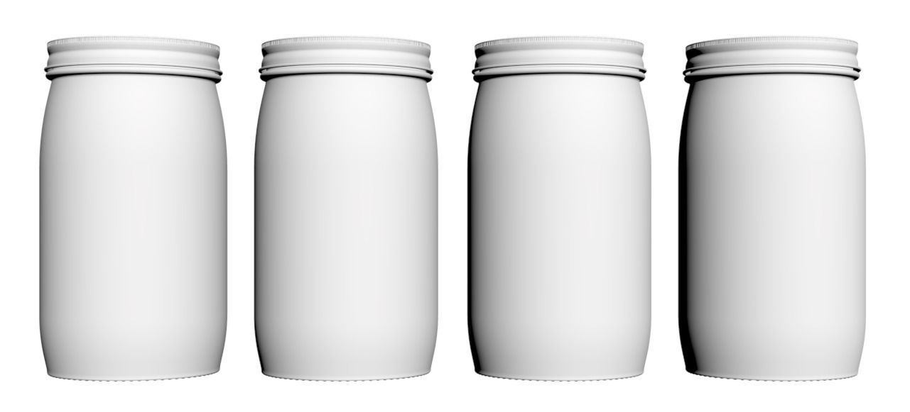 Glass jars with candies 3D model_1