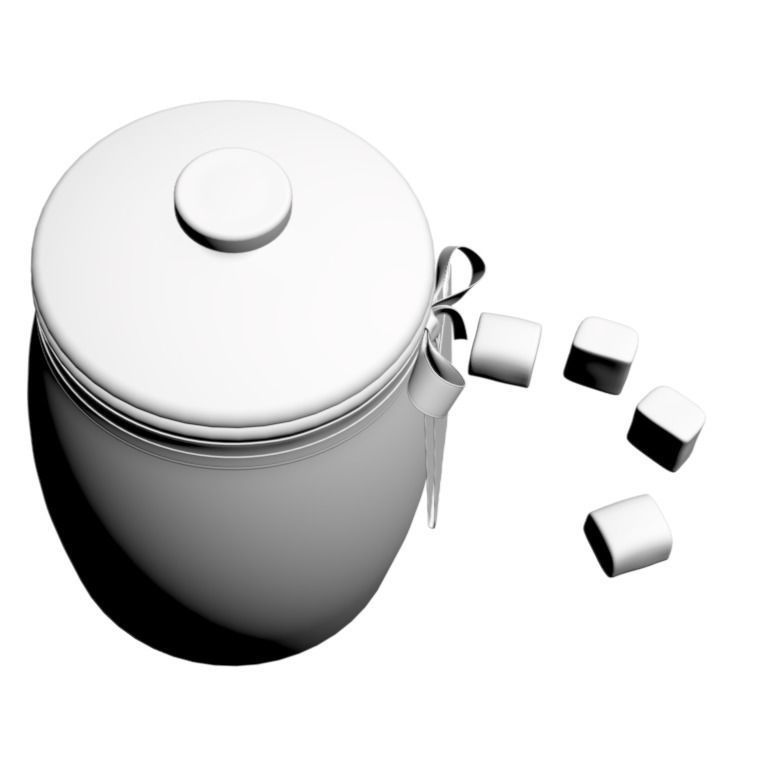 Glass jar with marshmallows 3D model_2