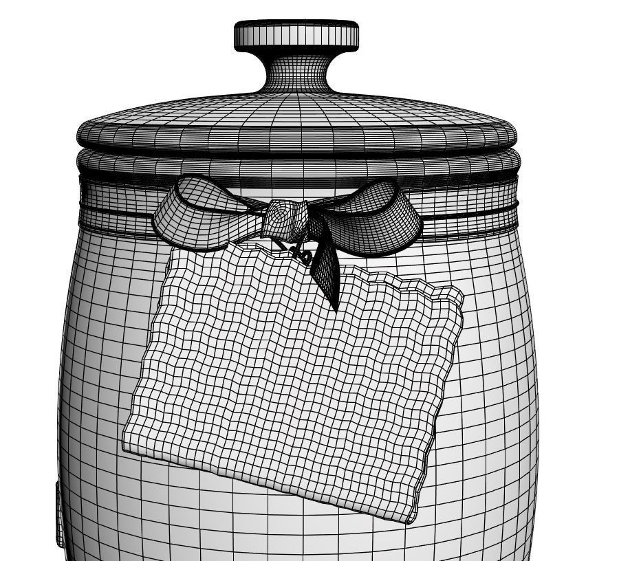 Glass jar with marshmallows 3D model_4
