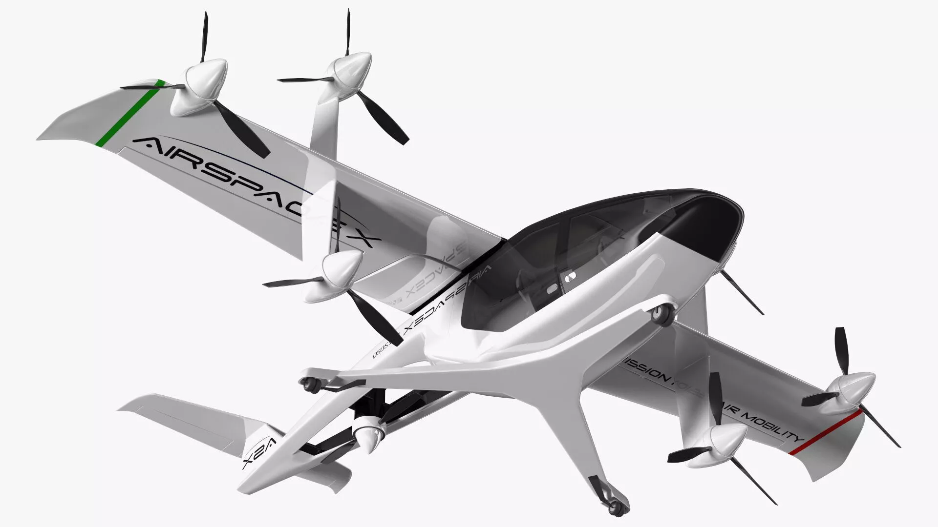 MOBi-One V1 ASX Aircraft Rigged for Maya 3D model