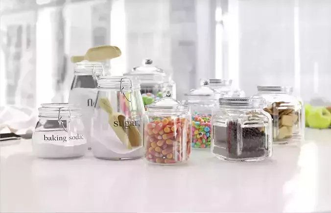 Kitchen storage containers  3D model Kitchen storage containers  3D model