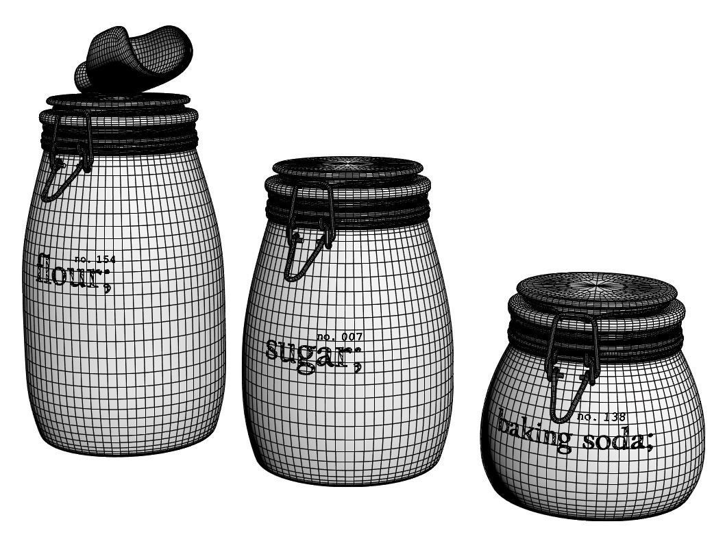 Kitchen storage containers  3D model_4