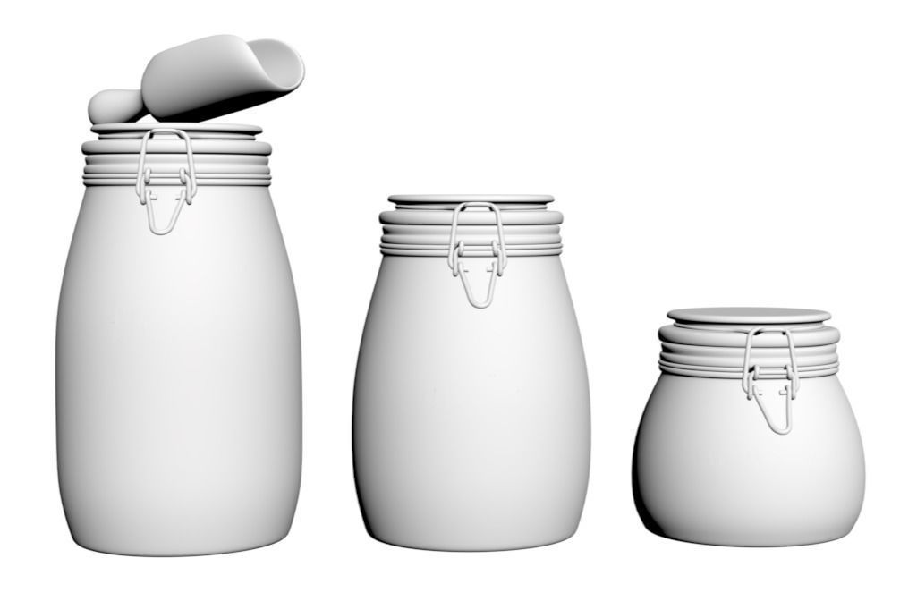 Kitchen storage containers  3D model_1