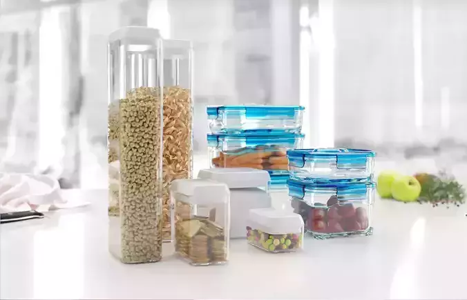 Plastic containers for food
