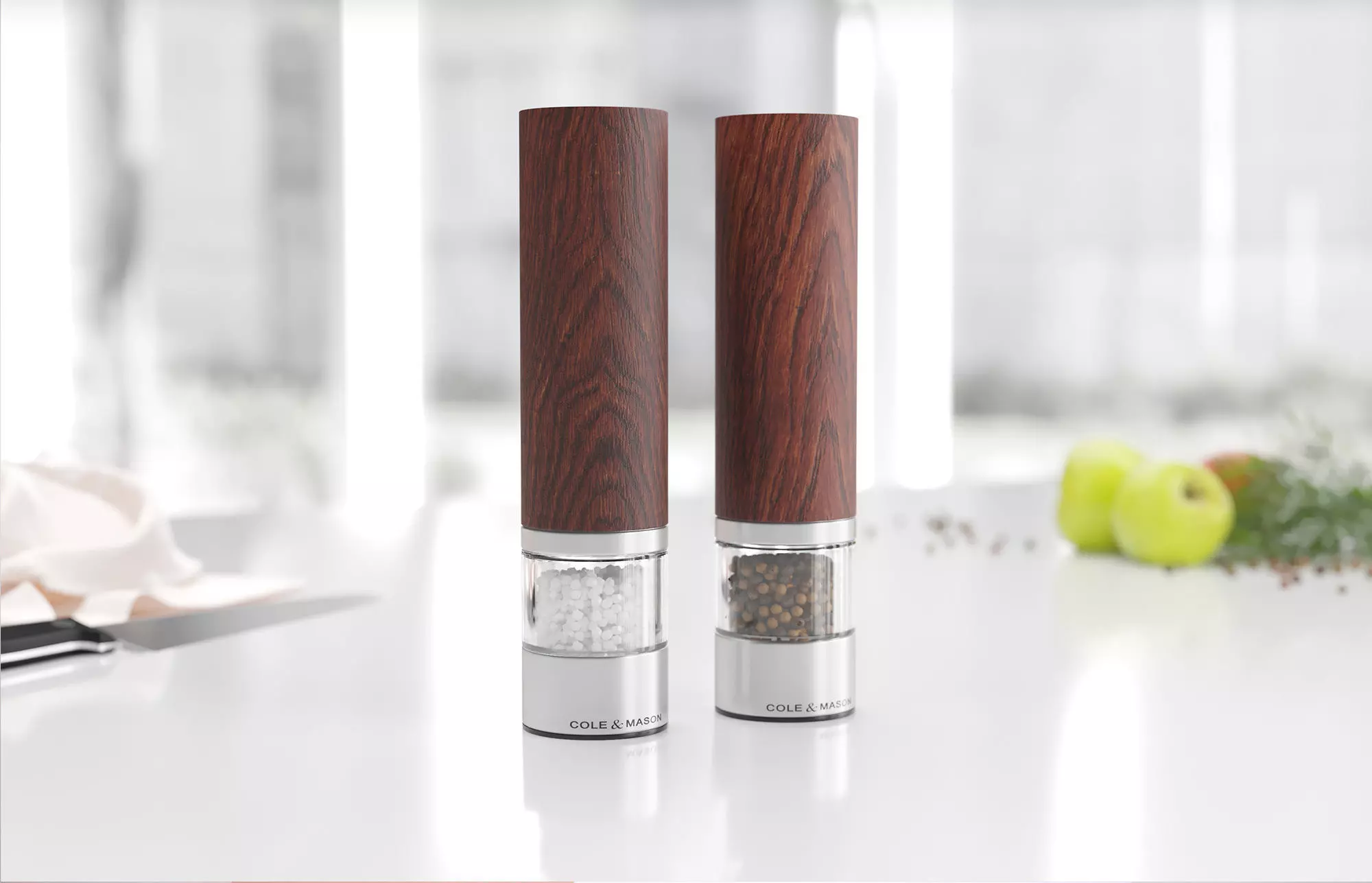 Pepper and salt grinder with wood details 3D model