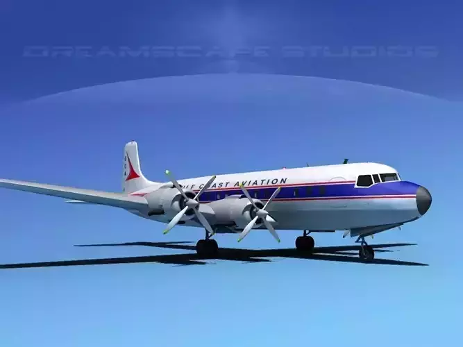 Douglas DC-7C Gulf Coast 3D model