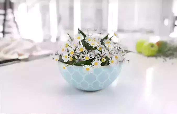  Flowers with ceramic pot