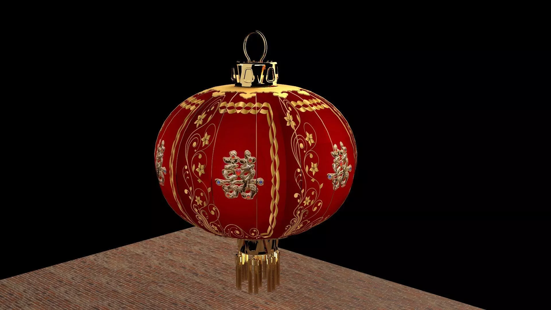 Chinese Red Lantern 3D Model Low-poly 3D model