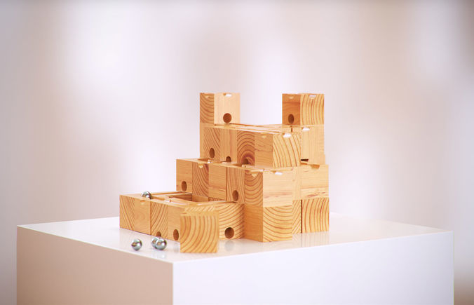 Wooden house toy HG2 3D model
