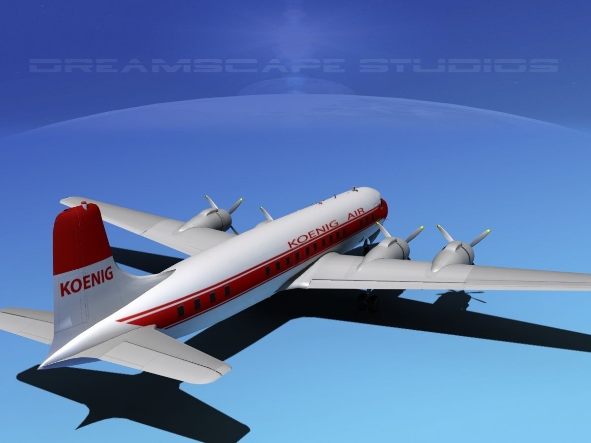 Douglas DC-7C Koenig Air 3D model_6