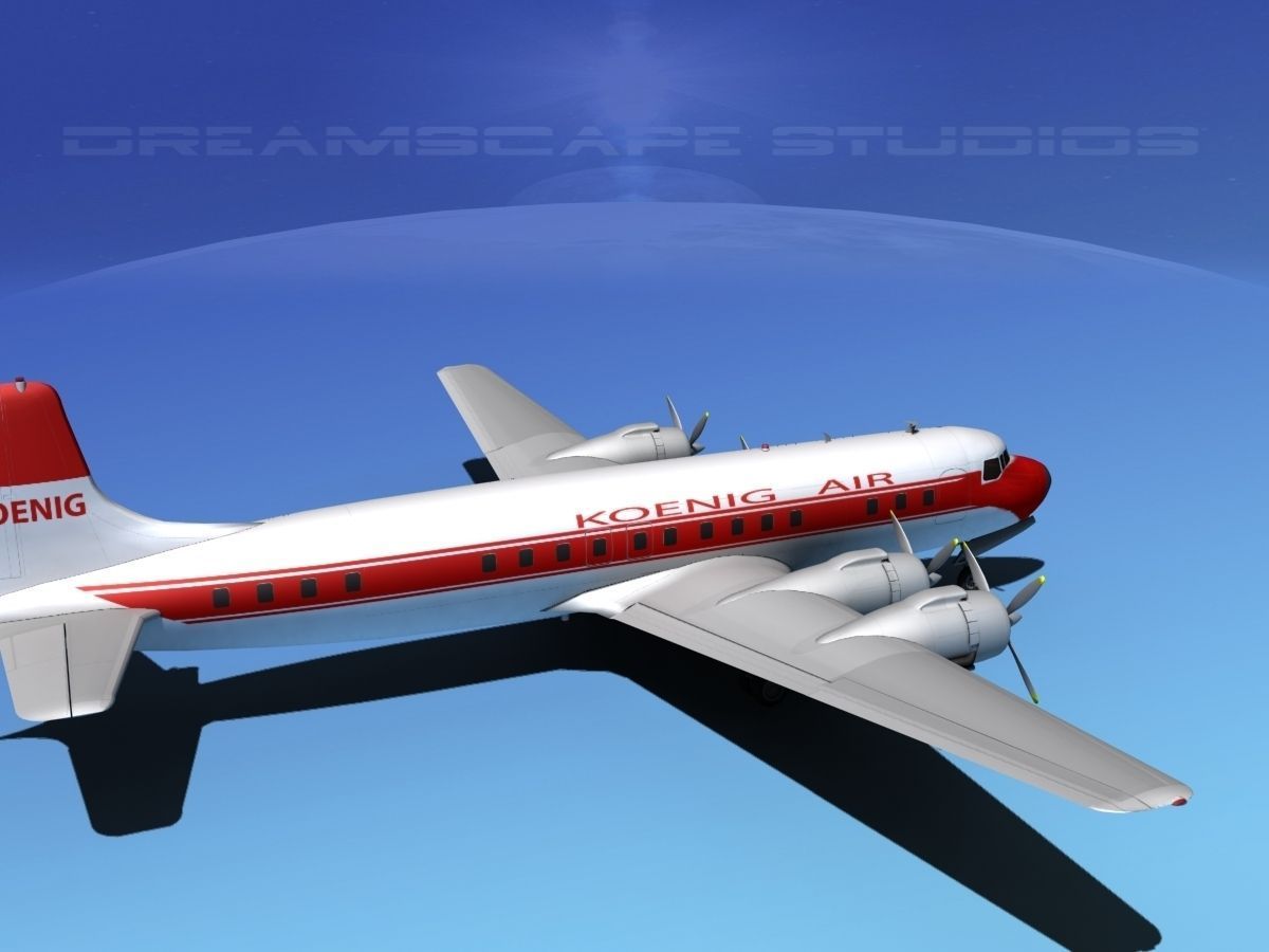 Douglas DC-7C Koenig Air 3D model_7